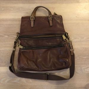 Brown Leather Fossil "Explorer Tote"